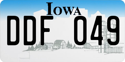 IA license plate DDF049