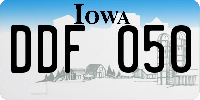 IA license plate DDF050
