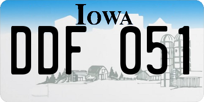 IA license plate DDF051