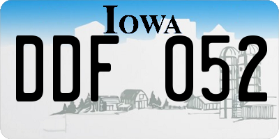 IA license plate DDF052