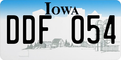IA license plate DDF054