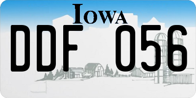 IA license plate DDF056
