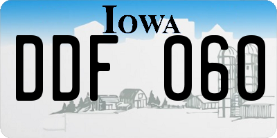 IA license plate DDF060