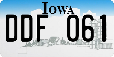 IA license plate DDF061