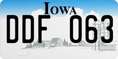 IA license plate DDF063