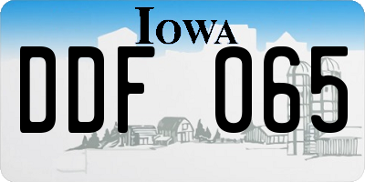 IA license plate DDF065
