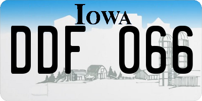 IA license plate DDF066