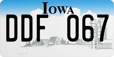 IA license plate DDF067