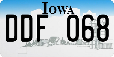 IA license plate DDF068