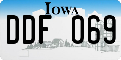 IA license plate DDF069