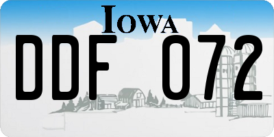IA license plate DDF072