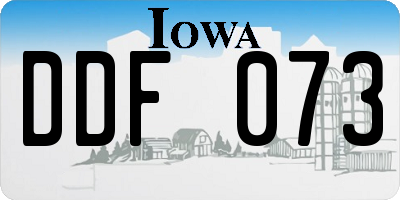 IA license plate DDF073
