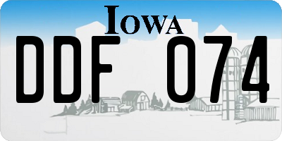 IA license plate DDF074