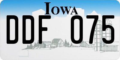 IA license plate DDF075