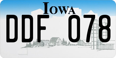 IA license plate DDF078