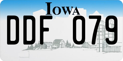 IA license plate DDF079