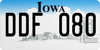 IA license plate DDF080