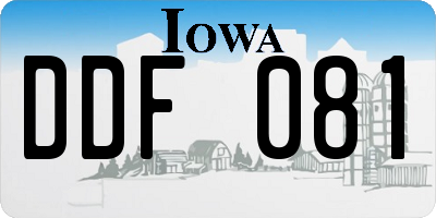 IA license plate DDF081