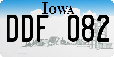 IA license plate DDF082