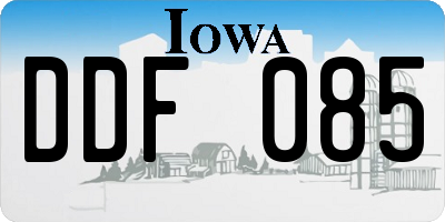 IA license plate DDF085
