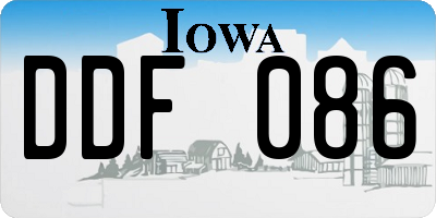 IA license plate DDF086