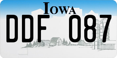 IA license plate DDF087