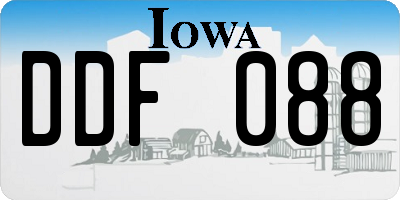IA license plate DDF088