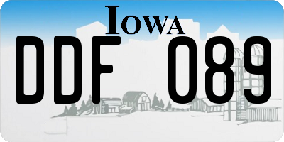 IA license plate DDF089