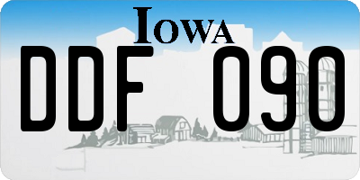 IA license plate DDF090