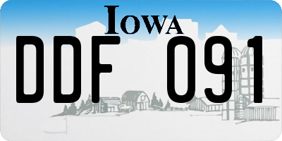 IA license plate DDF091