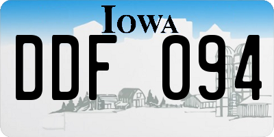 IA license plate DDF094