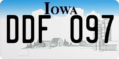 IA license plate DDF097
