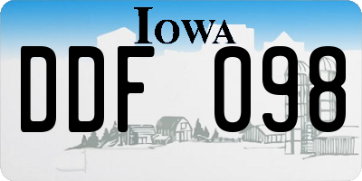 IA license plate DDF098