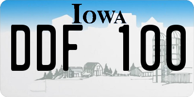 IA license plate DDF100