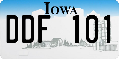 IA license plate DDF101