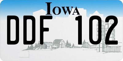 IA license plate DDF102