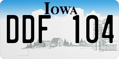 IA license plate DDF104