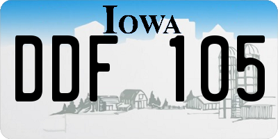 IA license plate DDF105