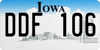 IA license plate DDF106