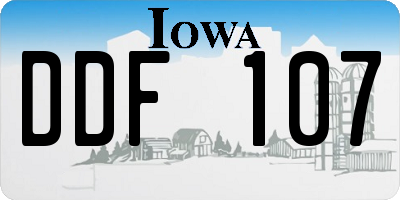 IA license plate DDF107