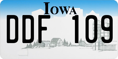 IA license plate DDF109