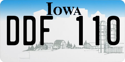 IA license plate DDF110