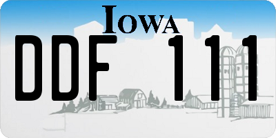 IA license plate DDF111