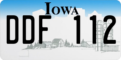 IA license plate DDF112