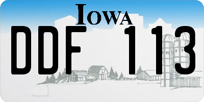 IA license plate DDF113