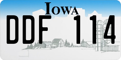 IA license plate DDF114