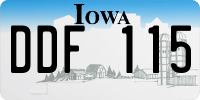 IA license plate DDF115