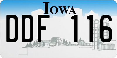 IA license plate DDF116