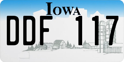 IA license plate DDF117