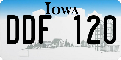 IA license plate DDF120